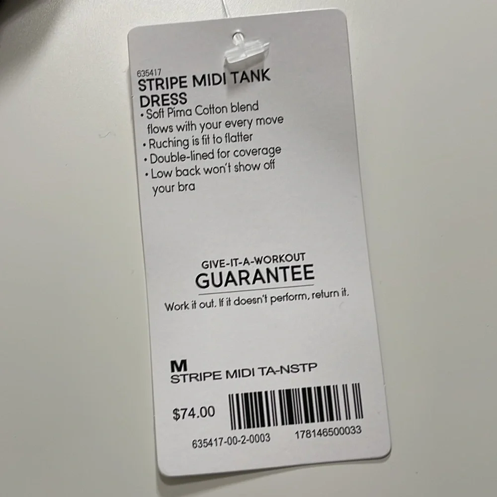 Athleta Ruched Stripe Midi Tank Dress Size M - Picture 5 of 12